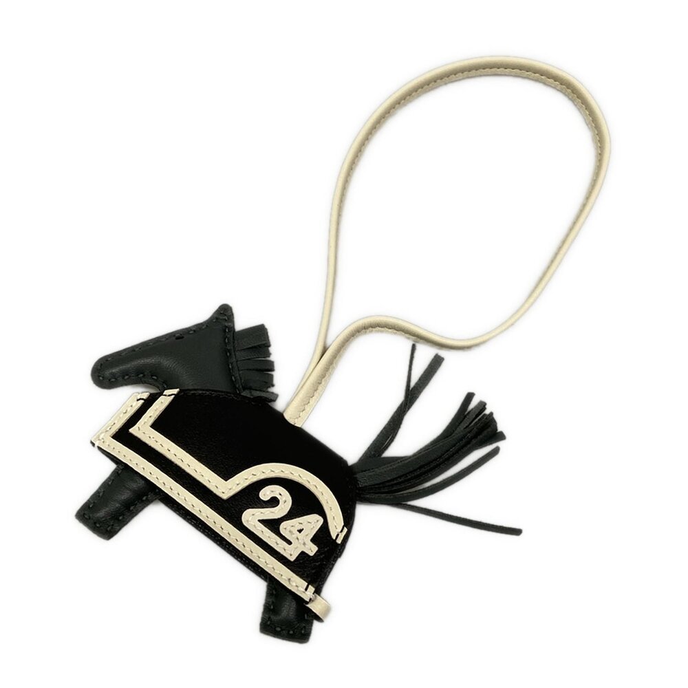 Hermès Rodeo Charm PM,Robeo 24 Bag Charm Veil mangrove Craie Black Agneau Milo